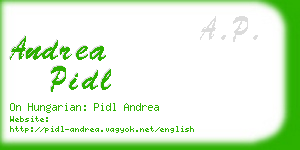 andrea pidl business card